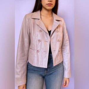 XOXO Genuine Leather Women's Soft  Mauve Color Jacket Size Medium MSRP $229